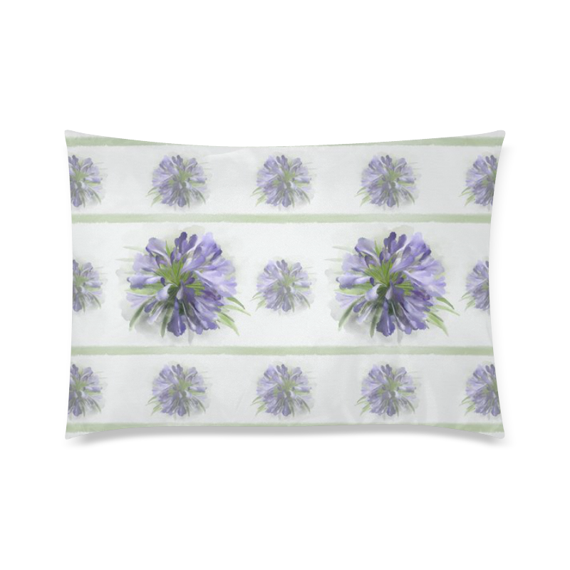 Purple Flowers Custom Zippered Pillow Case 20"x30" (one side)