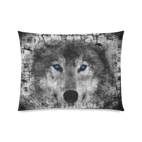wolf Custom Zippered Pillow Case 20"x26"(Twin Sides)
