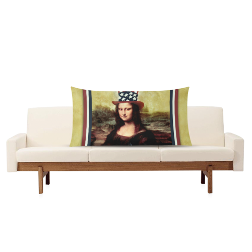 Patriotic Mona Lisa - 4th of July Rectangle Pillow Case 20"x36"(Twin Sides)