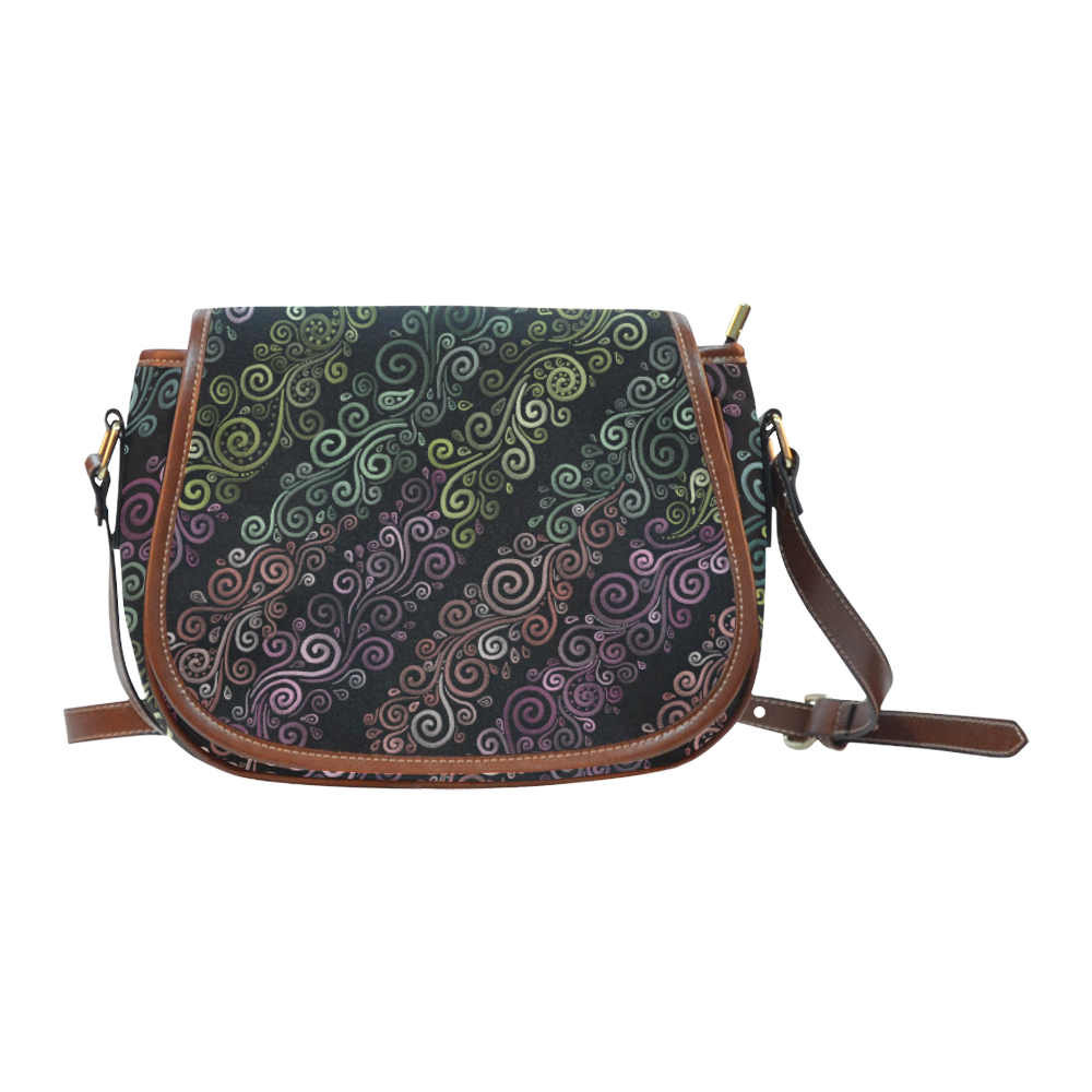 Psychedelic pastel Saddle Bag/Small (Model 1649) Full Customization