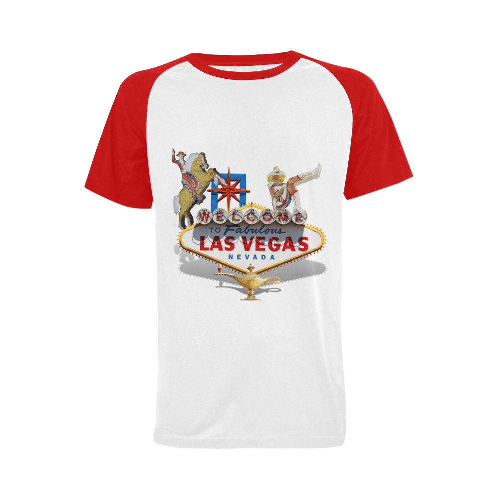 Las Vegas Welcome Sign Men's Raglan T-shirt (USA Size) (Model T11)