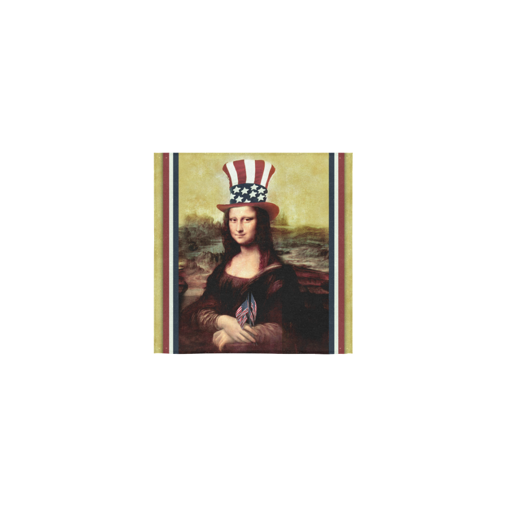 Patriotic Mona Lisa - 4th of July Square Towel 13“x13”