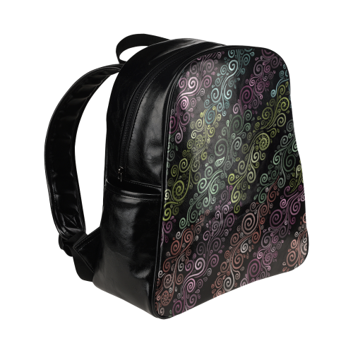 Psychedelic pastel Multi-Pockets Backpack (Model 1636)