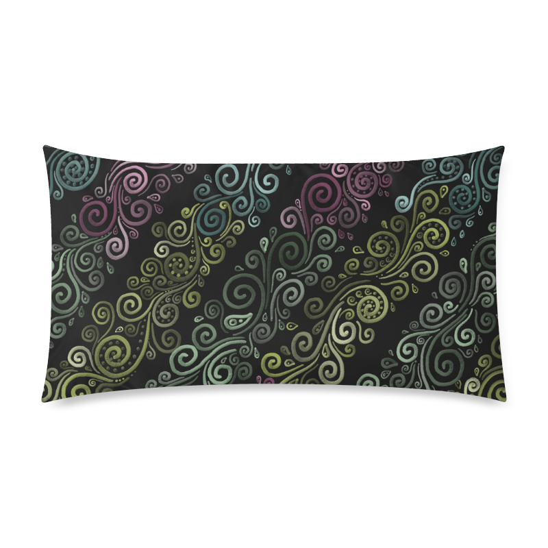 Psychedelic pastel Custom Rectangle Pillow Case 20"x36" (one side)