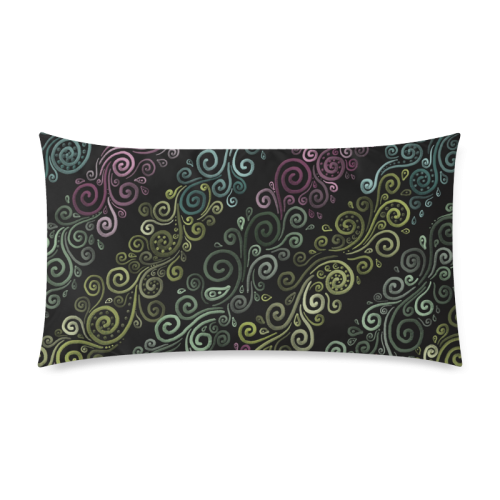 Psychedelic pastel Custom Rectangle Pillow Case 20"x36" (one side)
