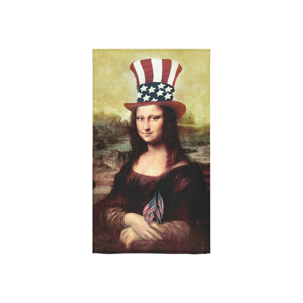 Patriotic Mona Lisa - 4th of July Custom Towel 16"x28"