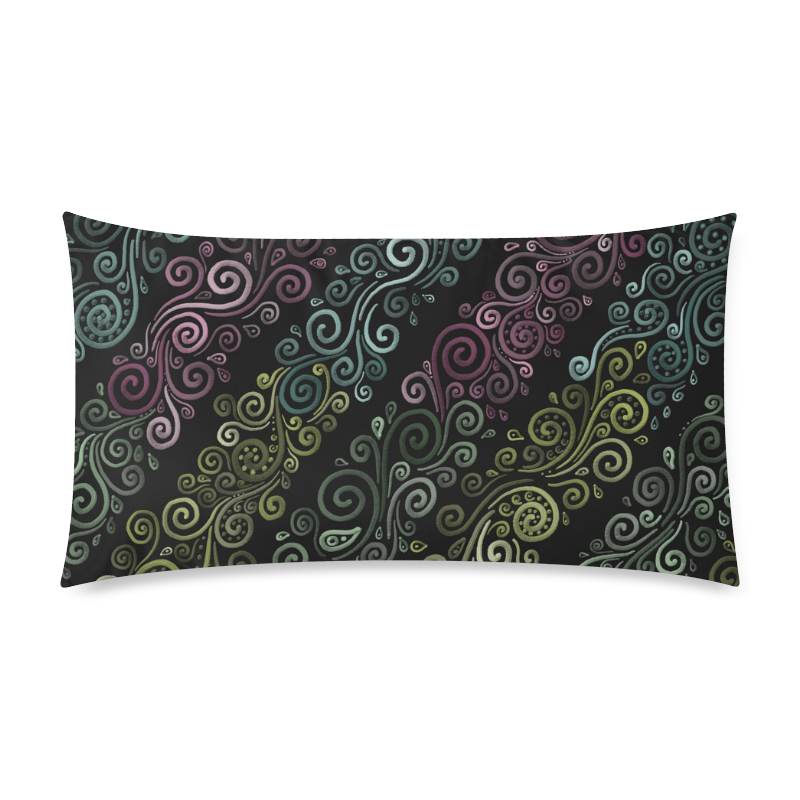 Psychedelic pastel Custom Rectangle Pillow Case 20"x36" (one side)