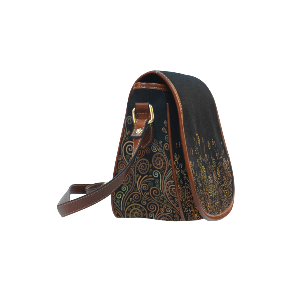 Psychedelic, Sand Clock Saddle Bag/Small (Model 1649) Full Customization