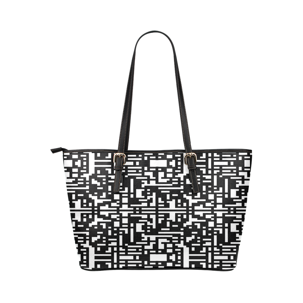 Maze Merge Leather Tote Bag/Small (Model 1651)