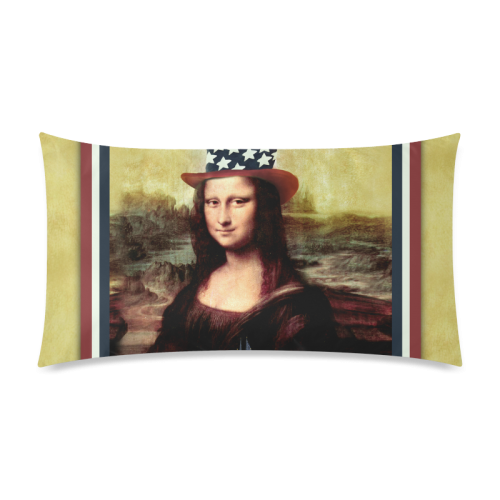 Patriotic Mona Lisa - 4th of July Rectangle Pillow Case 20"x36"(Twin Sides)