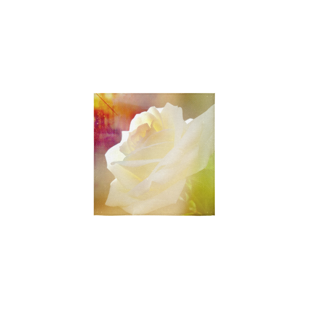 A Rose White Square Towel 13“x13”