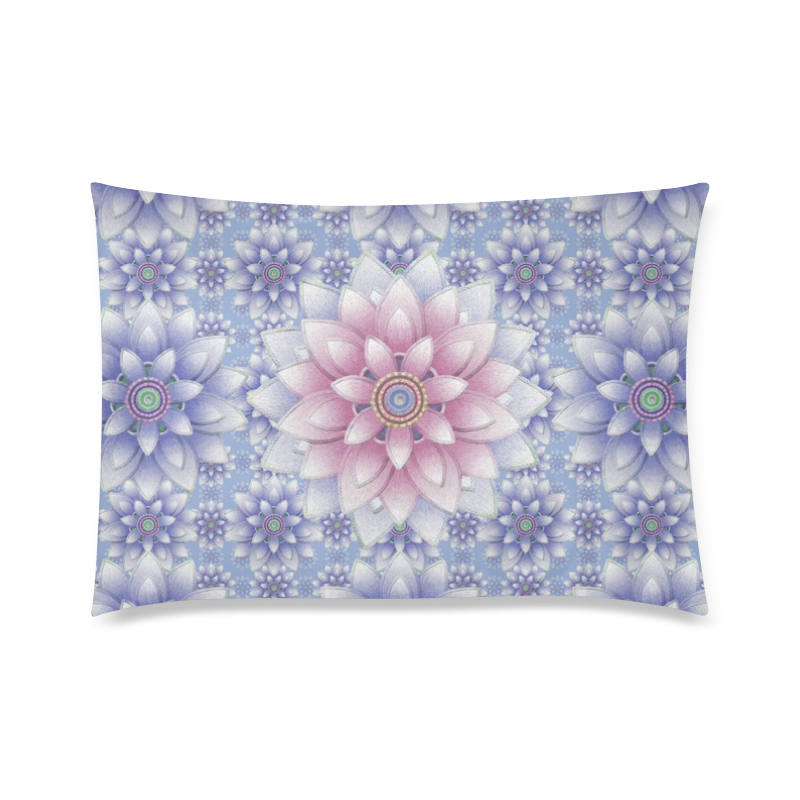 ornaments pink+blue Custom Zippered Pillow Case 20"x30" (one side)