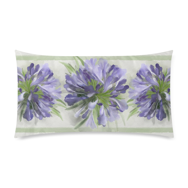 Purple Flower Custom Rectangle Pillow Case 20"x36" (one side)