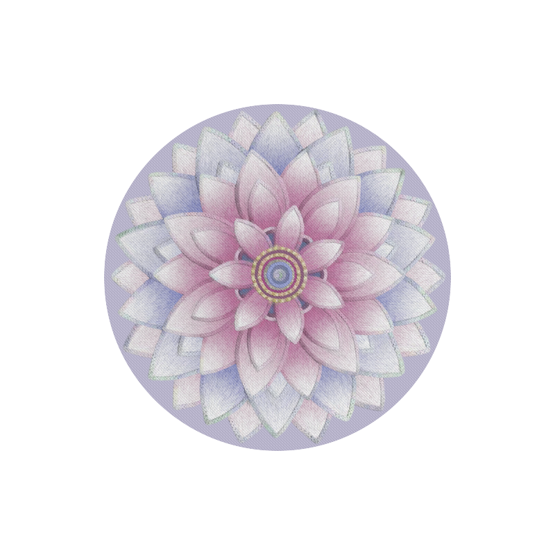Flower pink+blue Round Mousepad