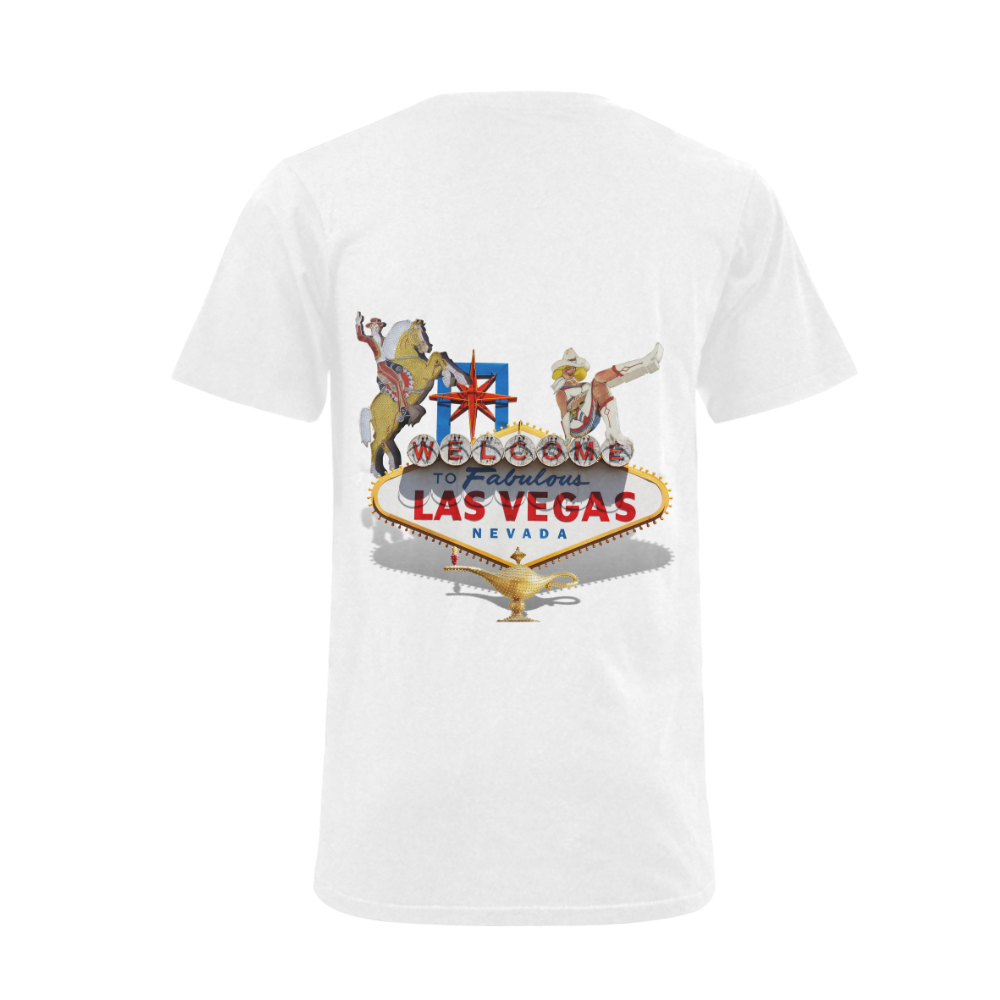 Las Vegas Welcome Sign Men's V-Neck T-shirt  Big Size(USA Size) (Model T10)