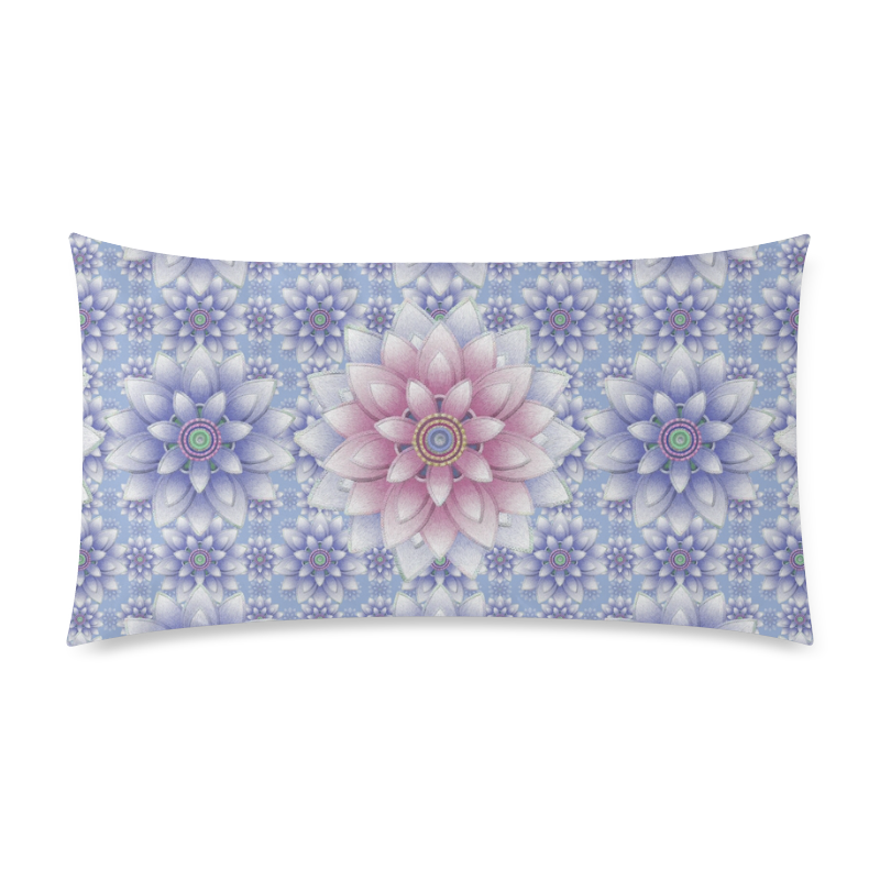 ornaments pink+blue Custom Rectangle Pillow Case 20"x36" (one side)