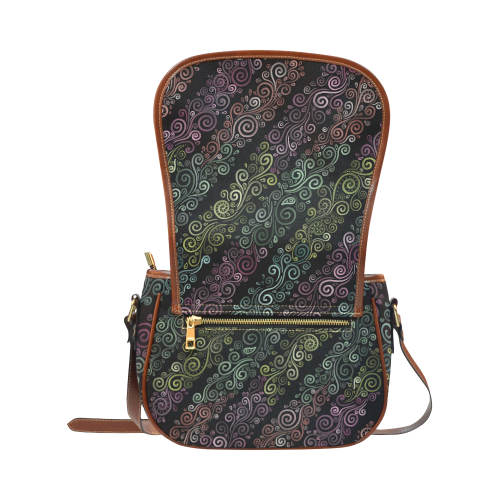 Psychedelic pastel Saddle Bag/Large (Model 1649)