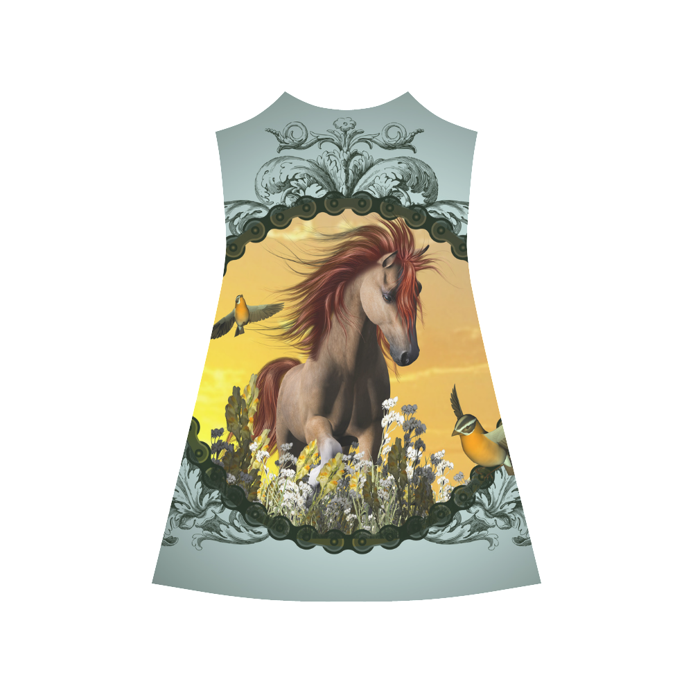 Horse with bird Alcestis Slip Dress (Model D05)