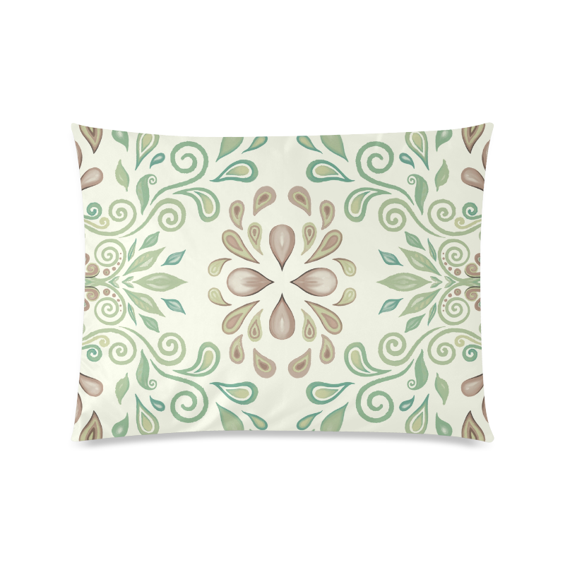 Green watercolor ornament Custom Picture Pillow Case 20"x26" (one side)