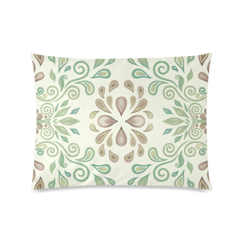 Green watercolor ornament Custom Picture Pillow Case 20"x26" (one side)