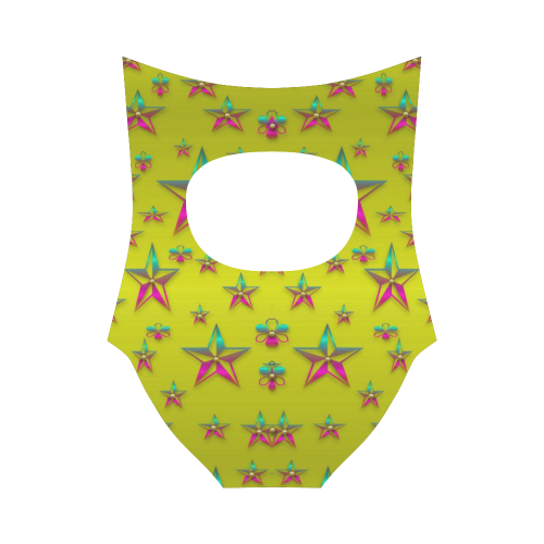 Flower Power Stars Strap Swimsuit ( Model S05)