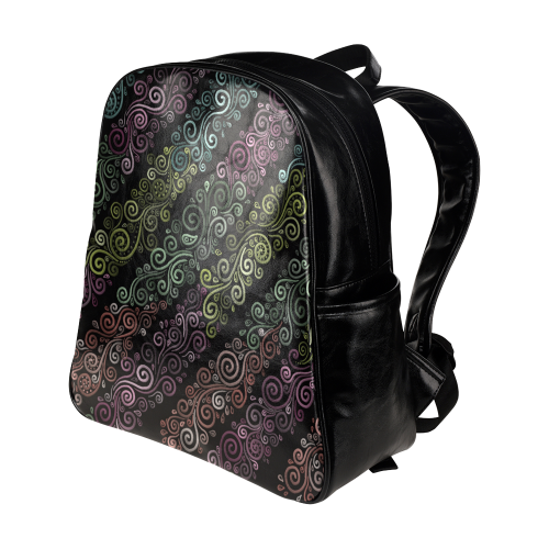 Psychedelic pastel Multi-Pockets Backpack (Model 1636)