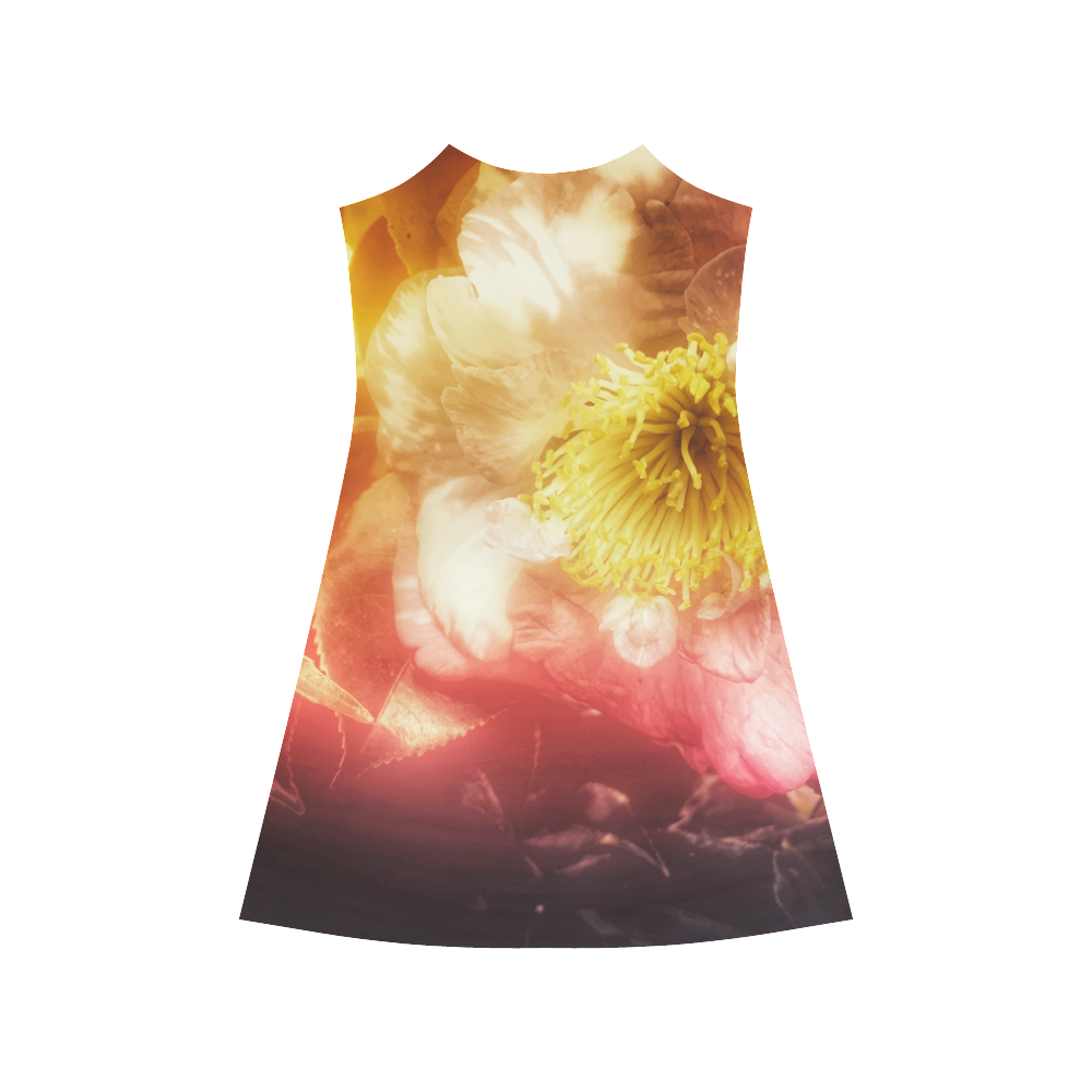 Pink Winter Flower Alcestis Slip Dress (Model D05)