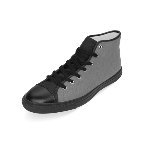 Steel Gray Men’s Classic High Top Canvas Shoes (Model 017)