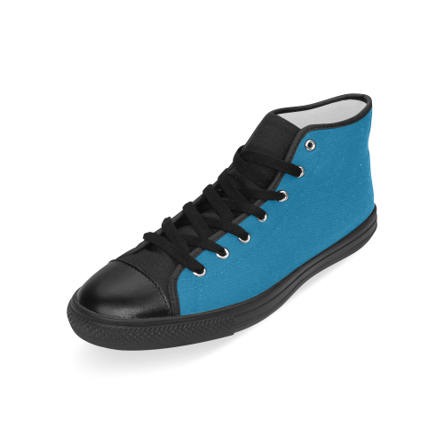Methyl Blue Men’s Classic High Top Canvas Shoes (Model 017)