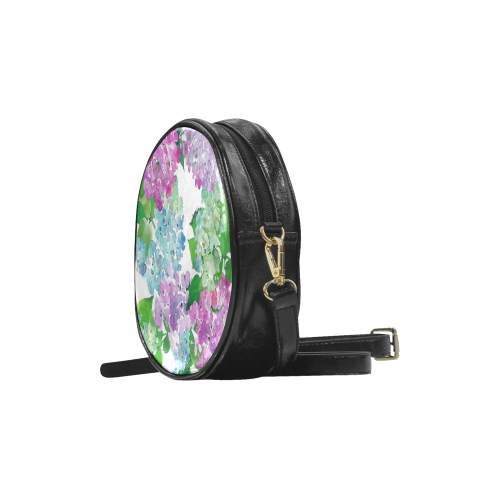 Watercolor Hydrangea Round Sling Bag (Model 1647)