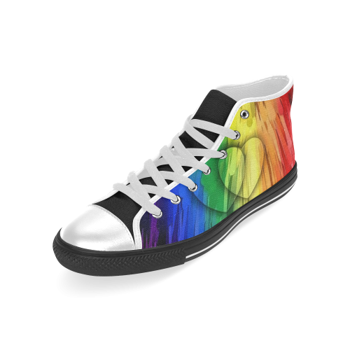 Pride Colors by Nico Bielow Men’s Classic High Top Canvas Shoes (Model 017)