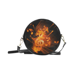 Explosion, clef and key notes Round Sling Bag (Model 1647)