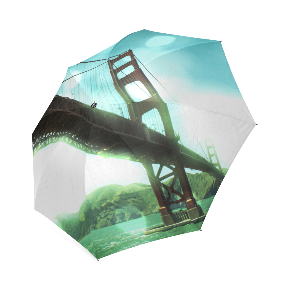 Green Bokeh Golden Gate Bridge Foldable Umbrella (Model U01)