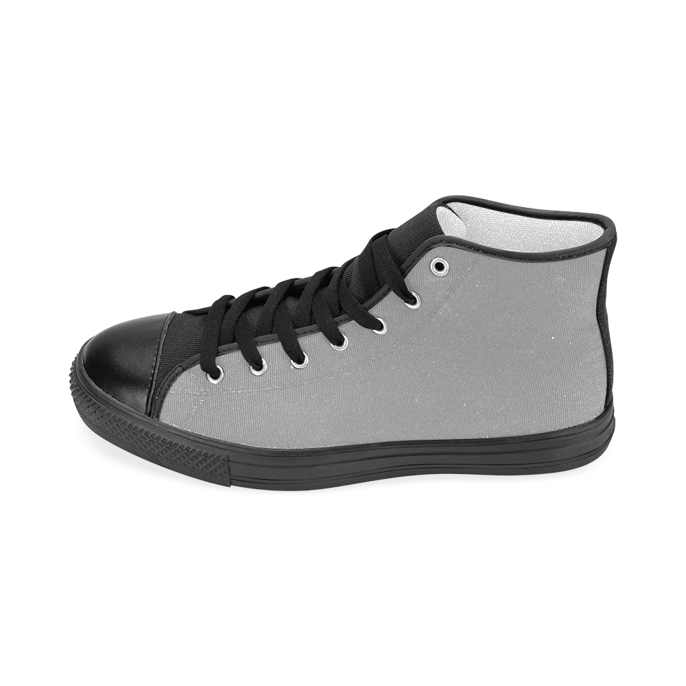 Silver Men’s Classic High Top Canvas Shoes (Model 017)