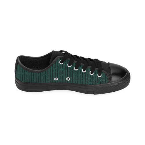 Teal Stripe Men's Classic Canvas Shoes (Model 018)