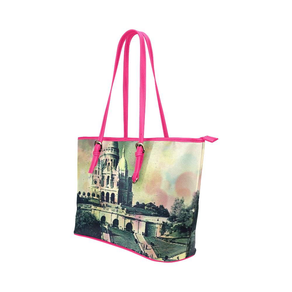Sacré-Coeur Funky Dots Leather Tote Bag/Small (Model 1651)