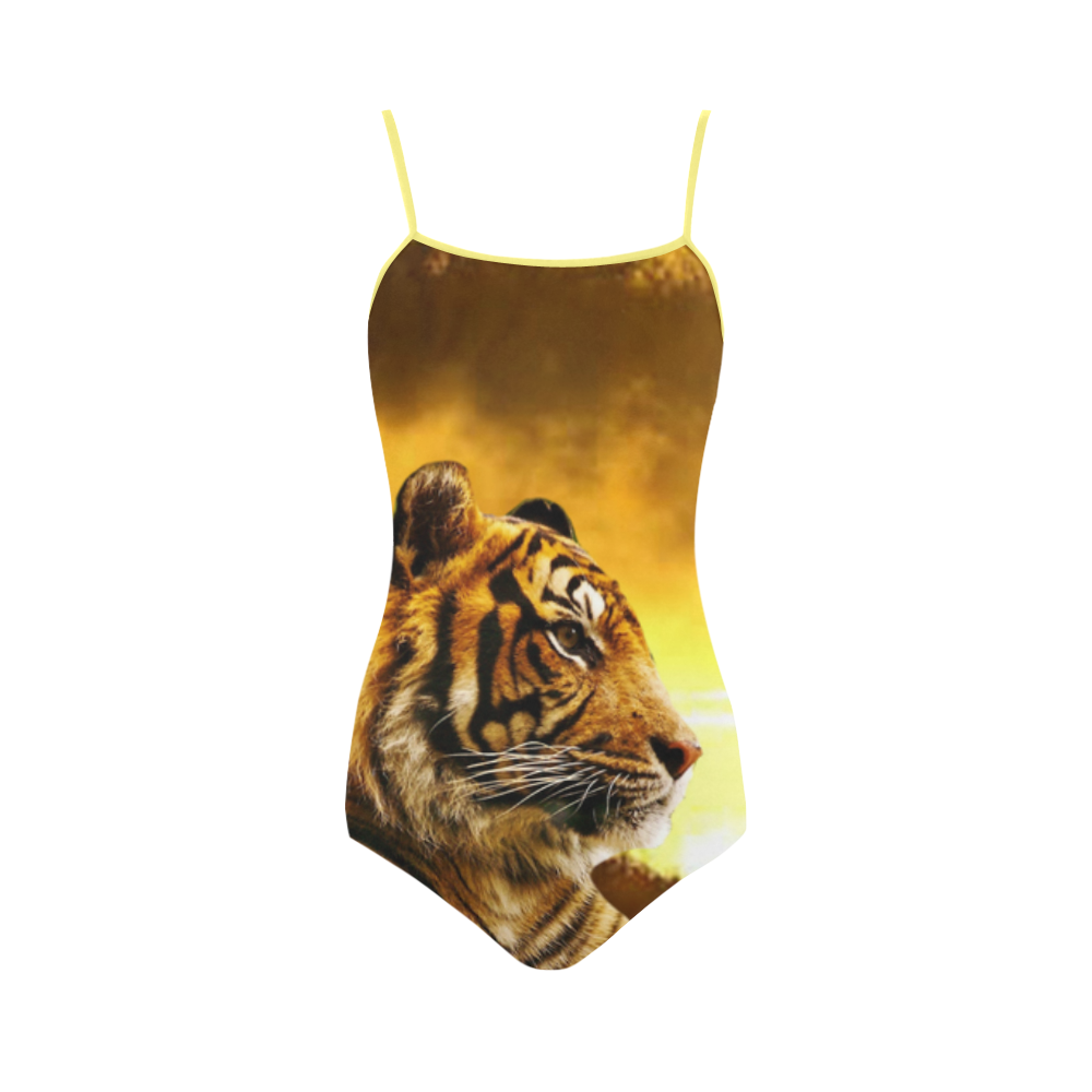 Tiger and Sunset Strap Swimsuit ( Model S05) | ID: D270516