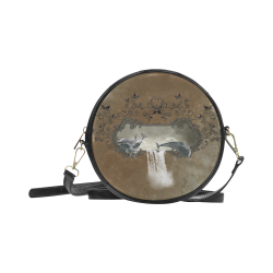 Funny dolphins Round Sling Bag (Model 1647)