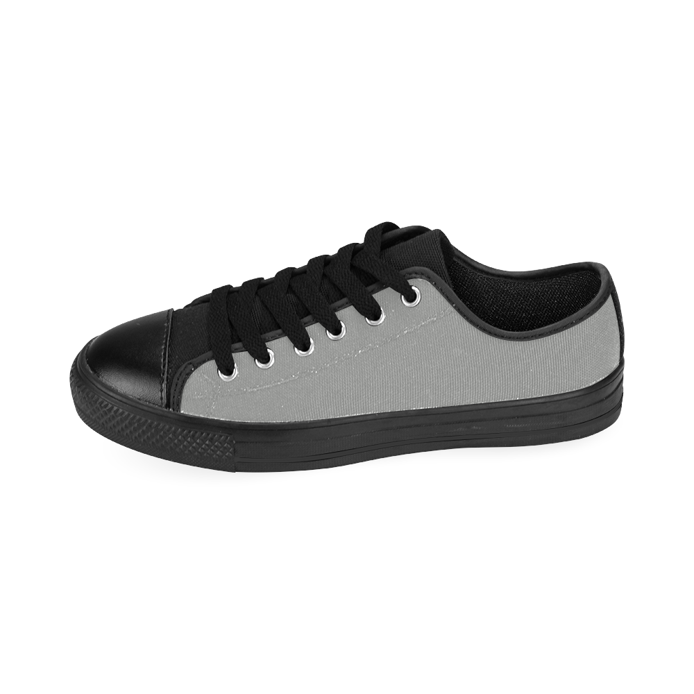 Silver Men's Classic Canvas Shoes (Model 018)