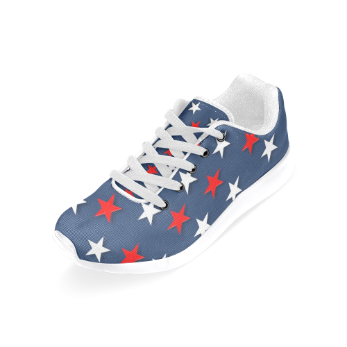 Navy Red White Stars Men’s Running Shoes (Model 020)