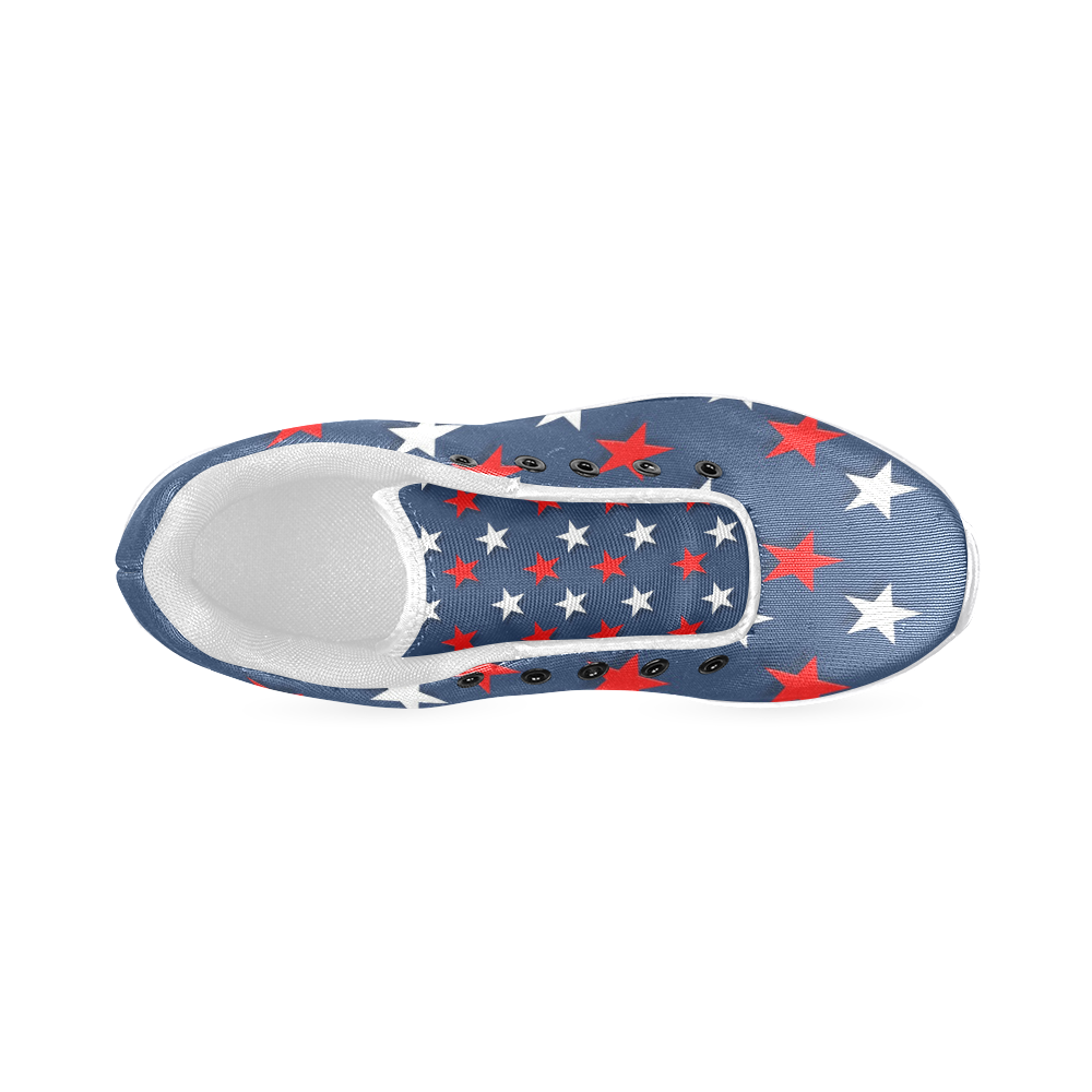 Navy Red White Stars Women’s Running Shoes (Model 020)