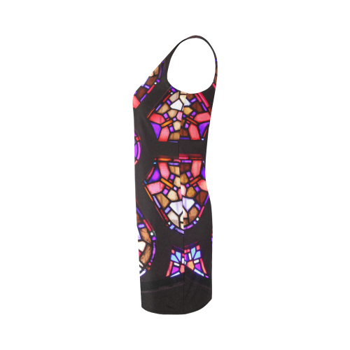 Purple Pink Rosary Window Mandala Medea Vest Dress (Model D06)