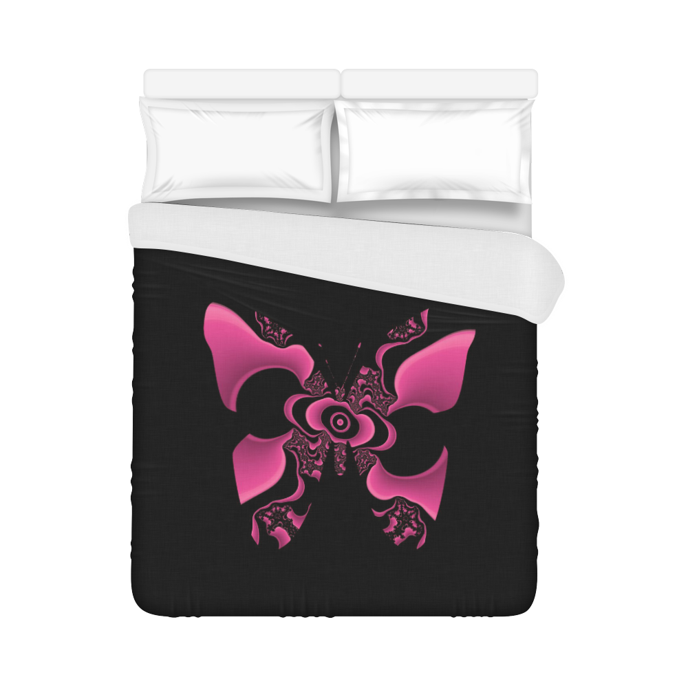 black and pink butterfly Duvet Cover 86"x70" ( All-over-print)