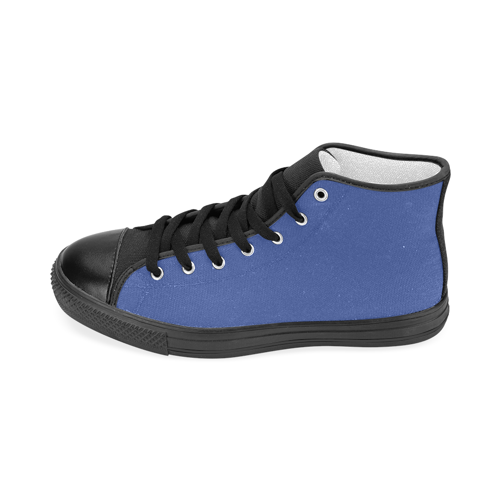 Dazzling Blue Men’s Classic High Top Canvas Shoes (Model 017)