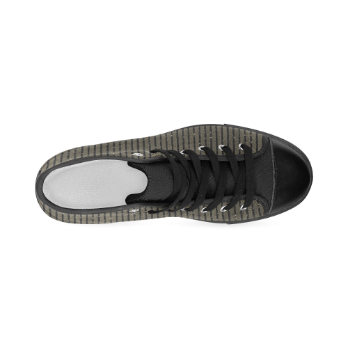 Sepia Stripe Men’s Classic High Top Canvas Shoes (Model 017)