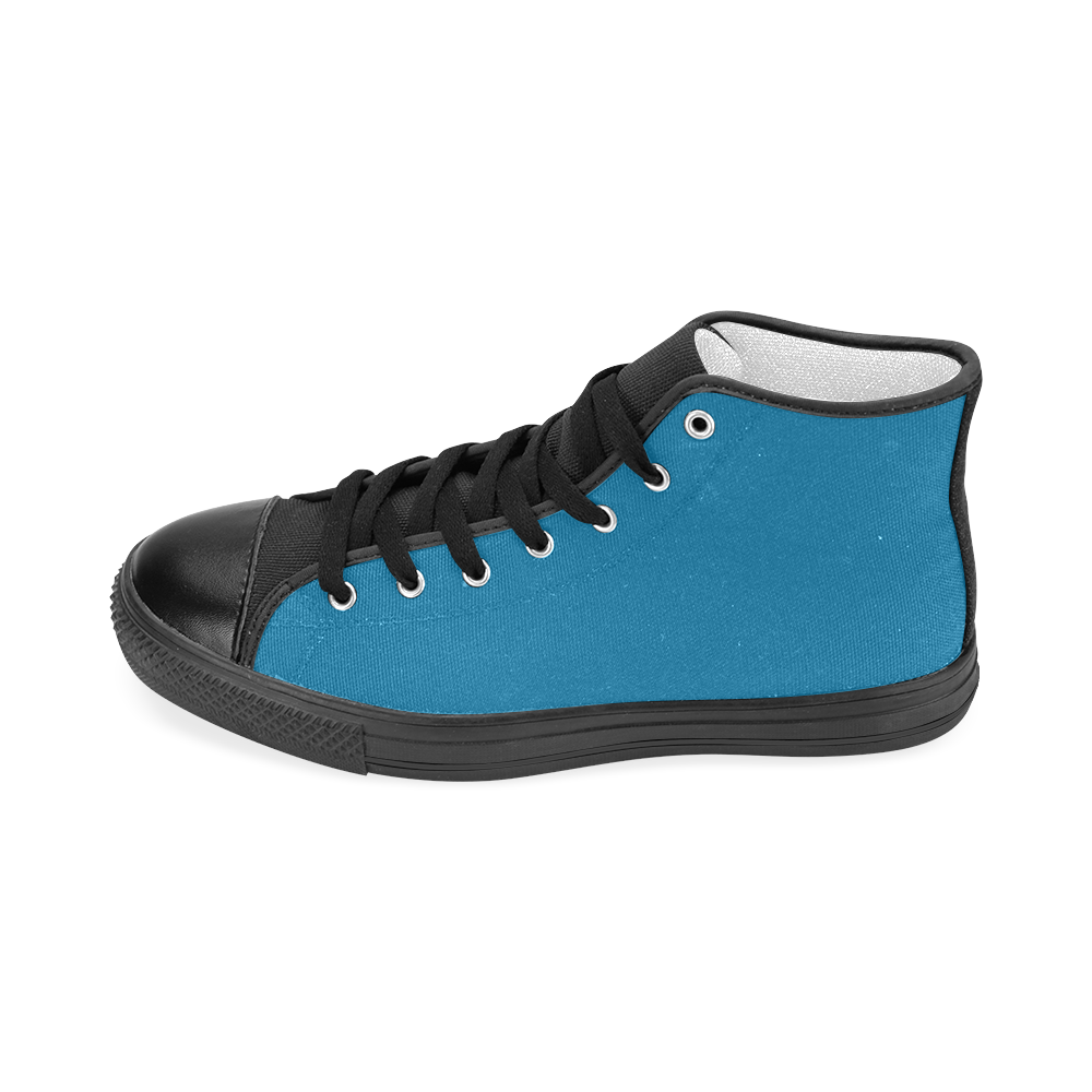 Methyl Blue Men’s Classic High Top Canvas Shoes (Model 017)