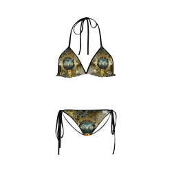 Steampunk, awesome owl Custom Bikini Swimsuit