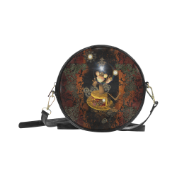 Steampunk, funny monkey Round Sling Bag (Model 1647)
