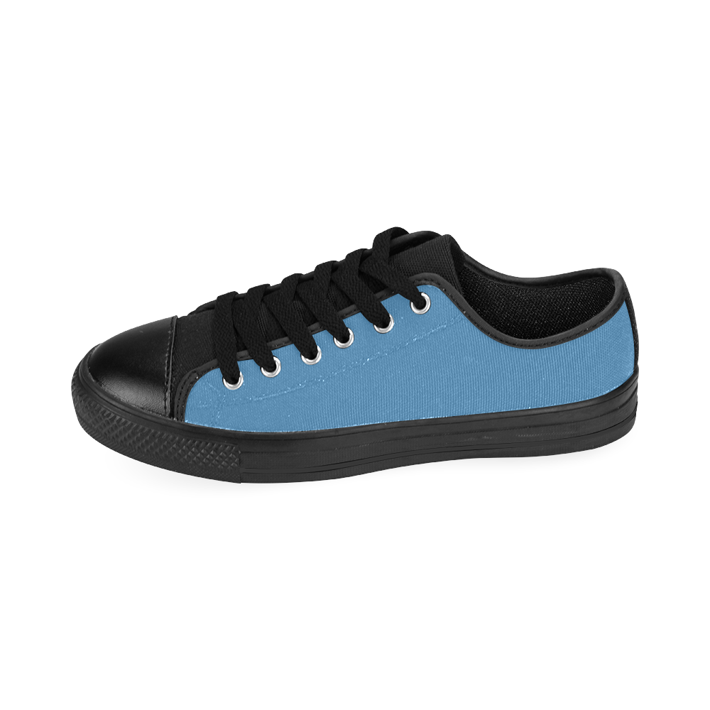 Azure Blue Men's Classic Canvas Shoes (Model 018)