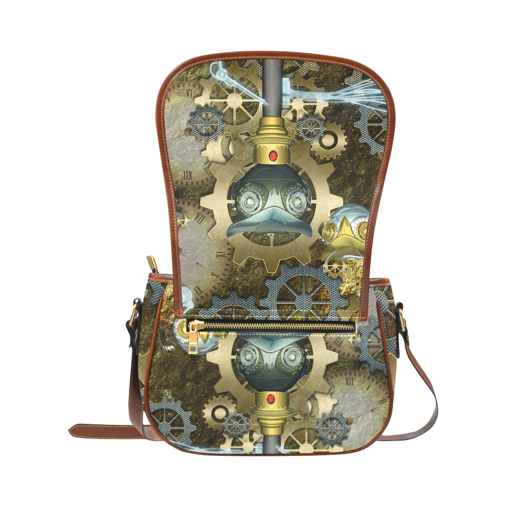 Steampunk, cute owl Saddle Bag/Small (Model 1649) Full Customization